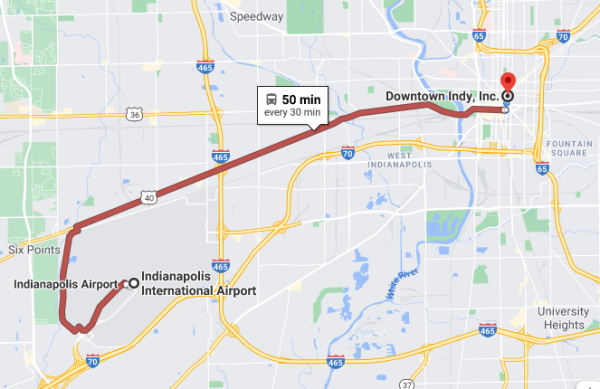 Indianapolis Google Bus Map