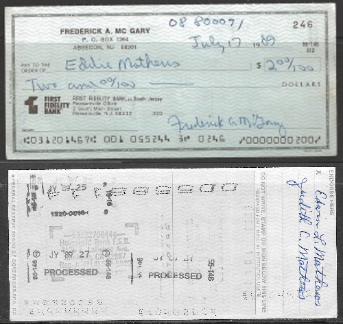 check to Mathews