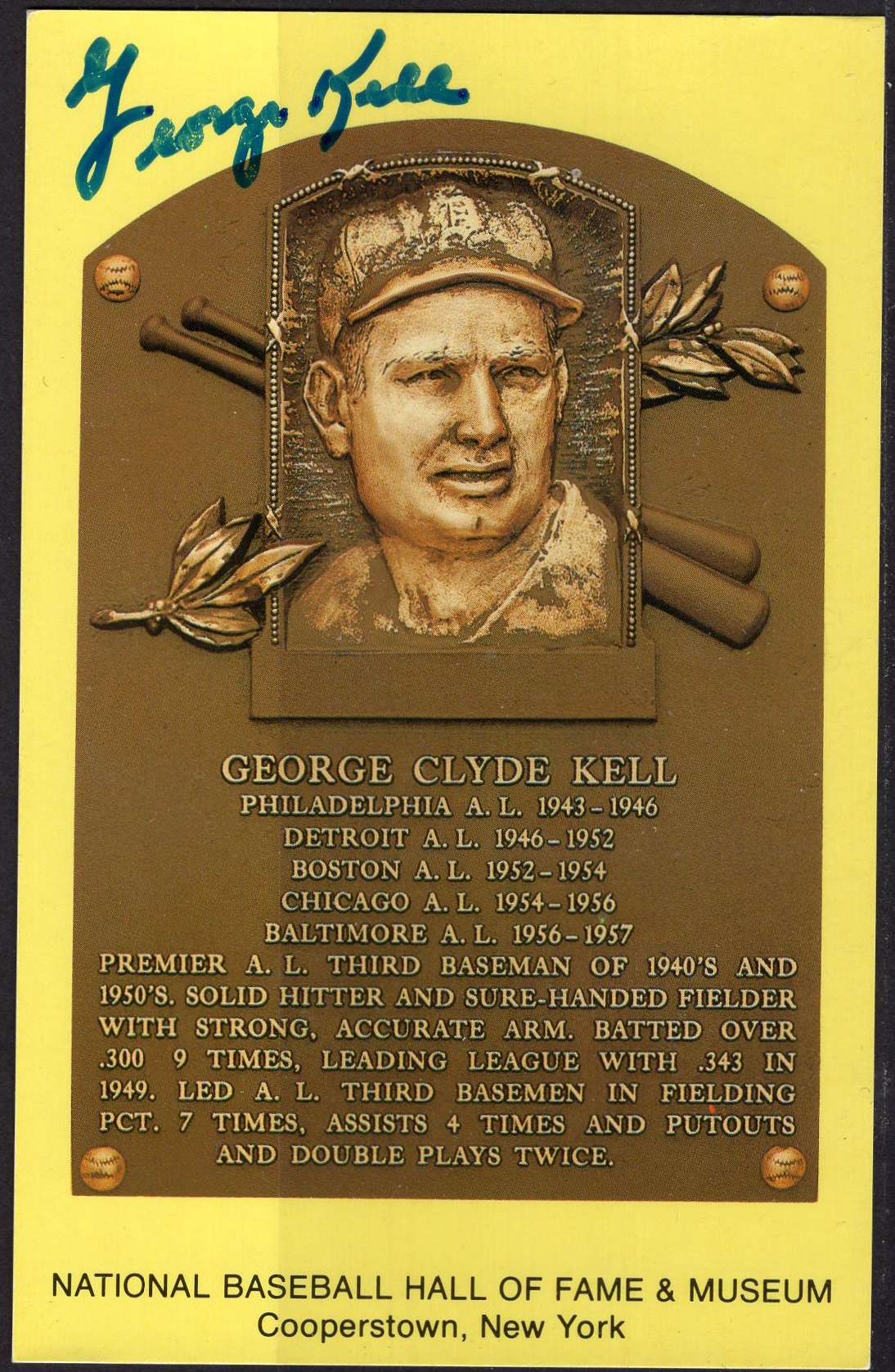 George Kell plaque