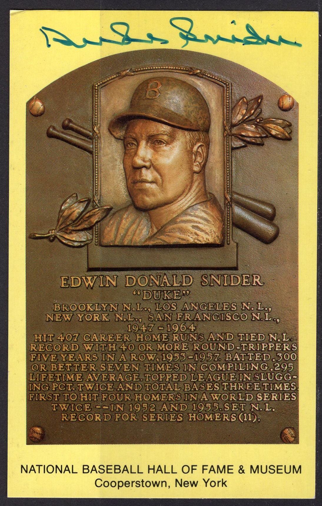 Duke Snider plaque